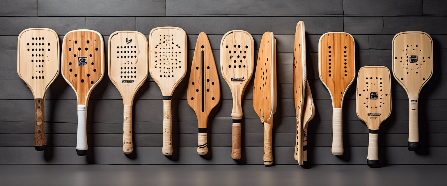 Wooden pickleball paddles